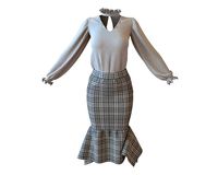 Stylish Designer Set of Chiffon Frill Top and Mermaid Skirt