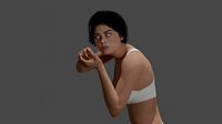 Girl with gun pose