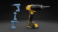 Scanned DeWalt DCD778S2T screwdriver HIGH POLY