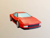 Ferrari Testarossa Low-poly