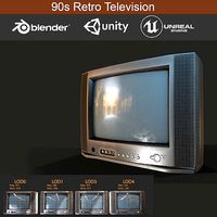 90s Retro Television game Ready Model