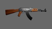 AK-47 Rifle Dark wood - Machinegun - Fuzil - Metralhadora