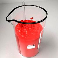 250 ml Glass Beaker with Liquid 2 and Rod