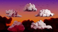 Low Poly Stylized Cumulus Clouds Pack 1