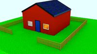 Cartoon Style Cottage House