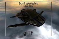 Sci-Fi Spaceship glTF glb PBR game-ready Low-poly WebGL model