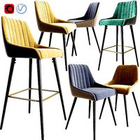 Amos Grey Fabric Bar Stool And Dining Chair