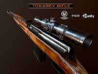 Tokarev SVT sniper rifle Low-poly 3D model