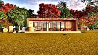 modern vacation residential house on 40m2 3d model