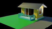 Small building Blender model with color