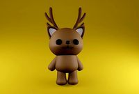 cute kawaii brown reindeer