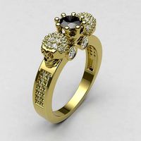 Skull Anillo solitario calaveras  solitaire ring