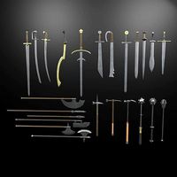 24 types of low-poly medieval weapons