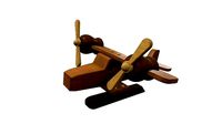 Wooden airplane toy seaplane