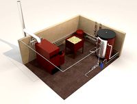Industrial Boiler Room on wood pellets