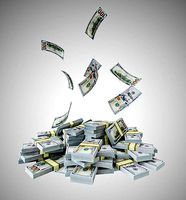 Pile of dollar bundles