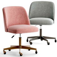 Rh ALESSA velvet desk Chair - antiqud brass