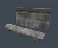 Concrete Curb and Roadblock