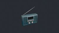 Stylized Blue Portable Radio