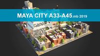 Realistic City District A33-A45 MAYA