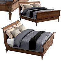 EMPIRE ROSETTE SLEIGH BED WITH FOOTBOARD