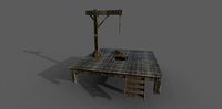 Gallows Low-poly 3D model