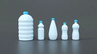Low Poly Cartoon Water Bottles