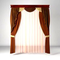 Curtain 3D high poly for architectural visualization N601