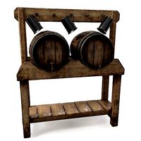 Floorstanding Double Wood Barrel Stand