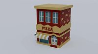 Cartoon pizzeria shop