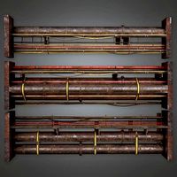 IND - Cable and Pipe Wall Set Modular 01 - PBR Game Ready