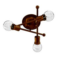 Kichler Armstrong 3 Light Flush Mount Natural Brass