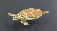 Low Poly Cartoon Loggerhead Sea Turtle
