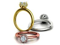 Paradise Engagement ring Halo Ring Half Carat Stone 3dmodel | 3D