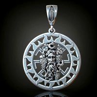 Paganism Amulet  ancient slavic nordic sun symbol old man | 3D