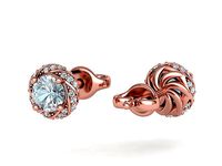 Stud Earrings Twisted design diamond  Amanda Earrings  | 3D