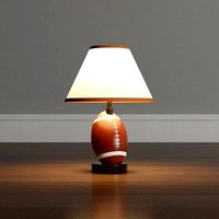 Ceramic Football Brown Table Lamp