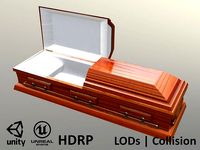 Casket Cherry Wood - Unity - HDRP - UE4
