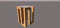 wooden side table with glass top