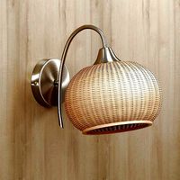 Rattan wall lighting