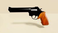 Black Revolver 44 - Wood Magnum Gun - Weapon - Arma