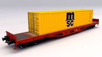 Flat Rail Car msc Container