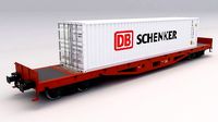 Flat Rail Car DB Schenker Container