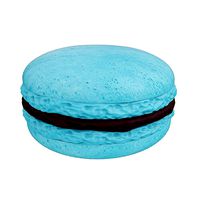 Blue macaroon with chocolate cream