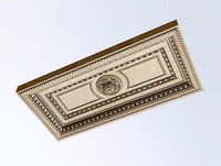 Decorative Coffers Ceiling Tile Rosette V-ray 3D model