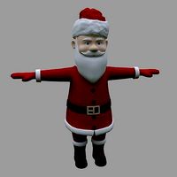 Low Poly Cartoon Santa Claus Father Christmas