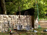 gardening hand tools axe rake shovel