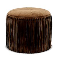 Wisteria Suede Boho Round Ottoman