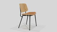 Soborg Metal Base-Model 3061-oak lacquered and dark steel