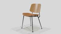 Soborg Metal Base-Model 3061-oak lacquered and chrome